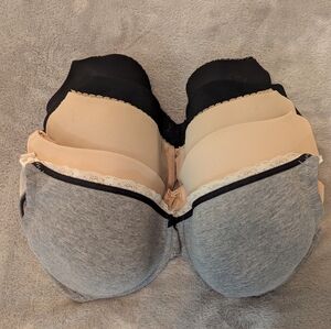 Motherhood Intimates 34DD Lot Of 5 Nursing Bras Grey Tan Cream Black Maternity